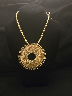 Schiaparelli Inspired Radiant Gold Sunburst Statement Necklace